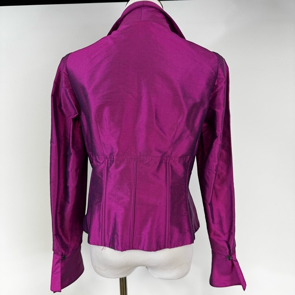 SHANI Stand Collar Silk Shantung Blouse Size 10 NWT - Picture 8 of 10